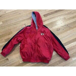 Vintage Reebok KC Kansas City Chiefs Reversible Nylon Fleece Jacket L Football